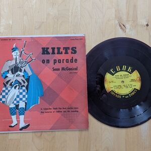 Vintage 45 RPM Vinyl Single with Illustrated Sleeve - Red & Blue